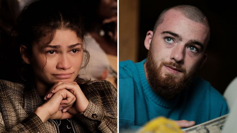Zendaya as Rue and Angus Cloud as Fezco in Euphoria. Pic: Warner Media/HBO/Sky UK and HBO/Eddy Chen