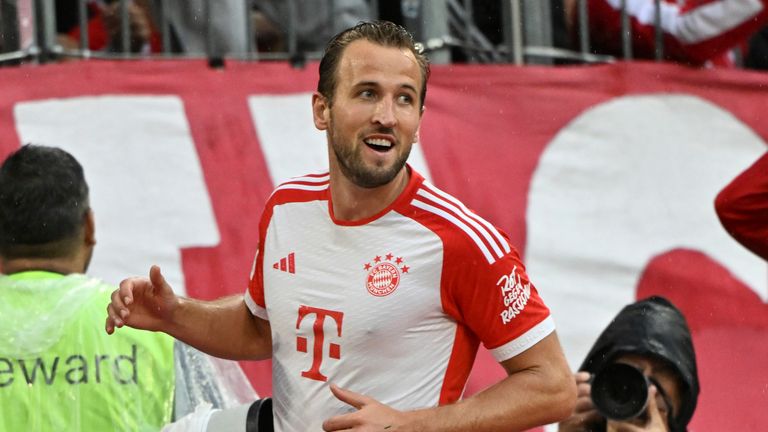 Harry Kane took his tally to three goals in two Bundesliga games since joining Bayern Munich from Tottenham
