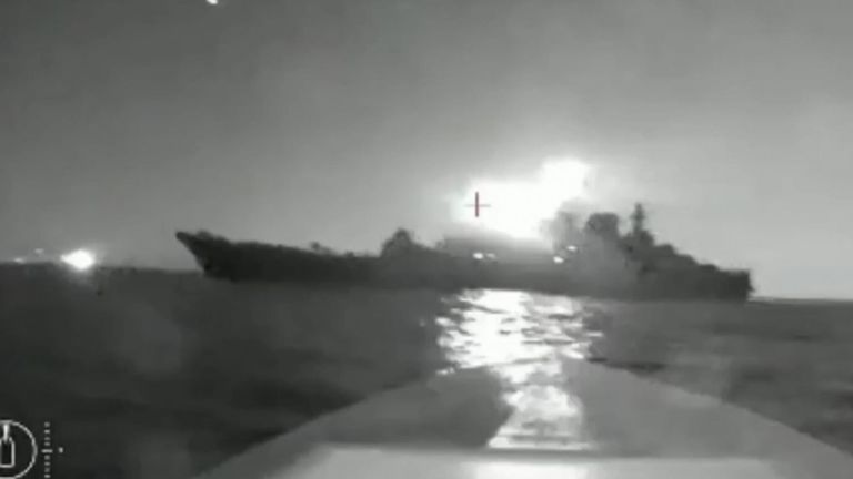 Russian warship is seriously damaged by a Ukrainian drone | World News ...