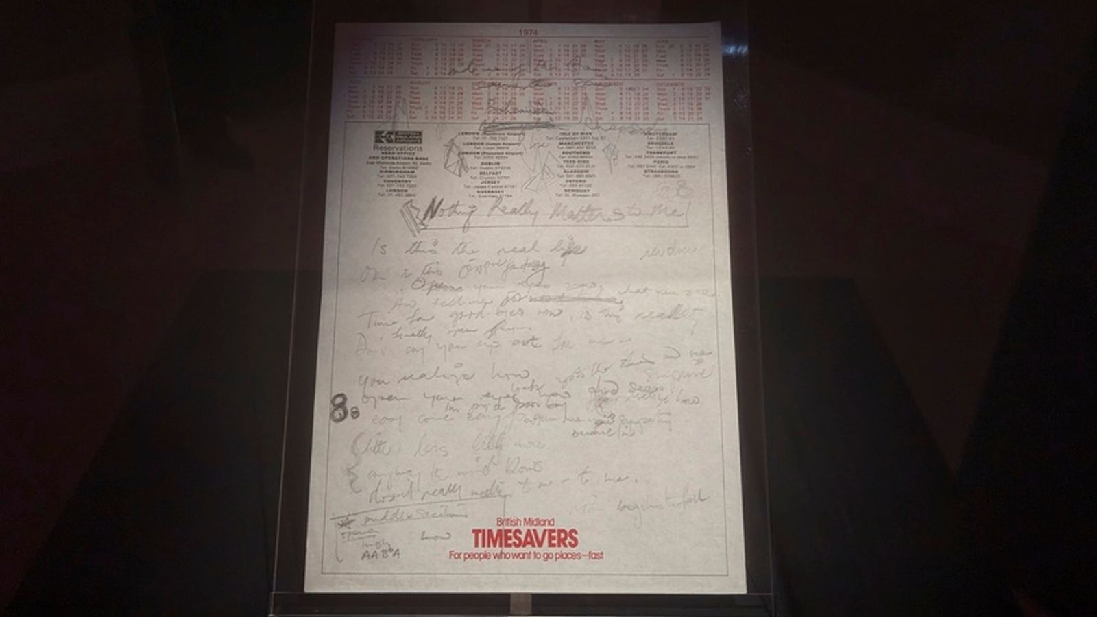 Freddie Mercury's handwritten drafts for Queen's Bohemian Rhapsody sell for £1.3m