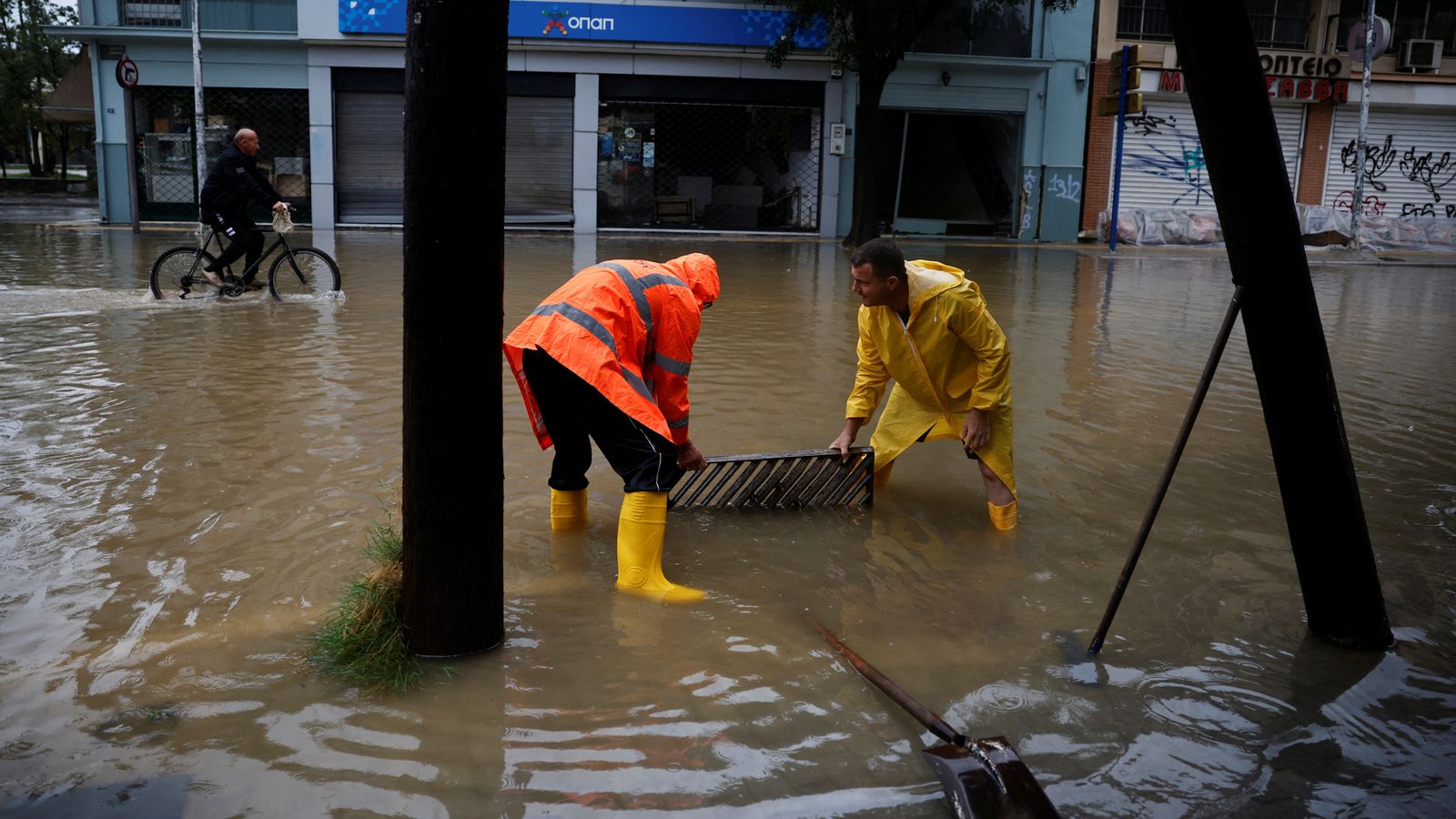 Homes and roads damaged by flooding in Greece just weeks after deadly storms battered the country