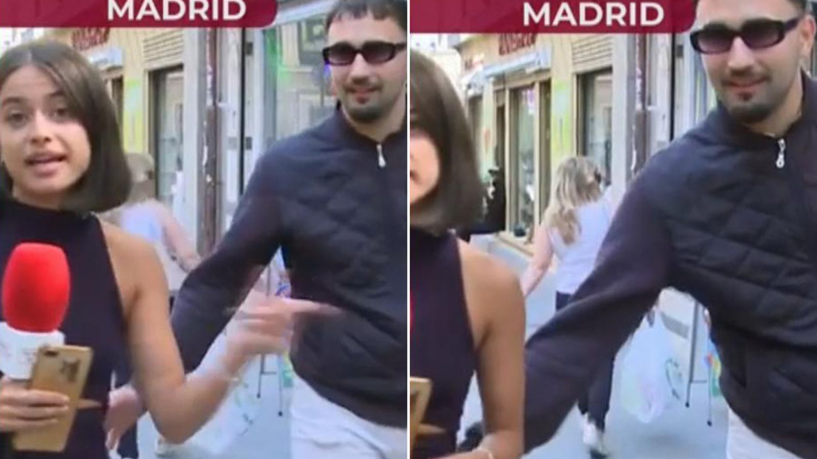 Испанската полиция арестува мъж за докосване на дупето на репортер по телевизията на живо