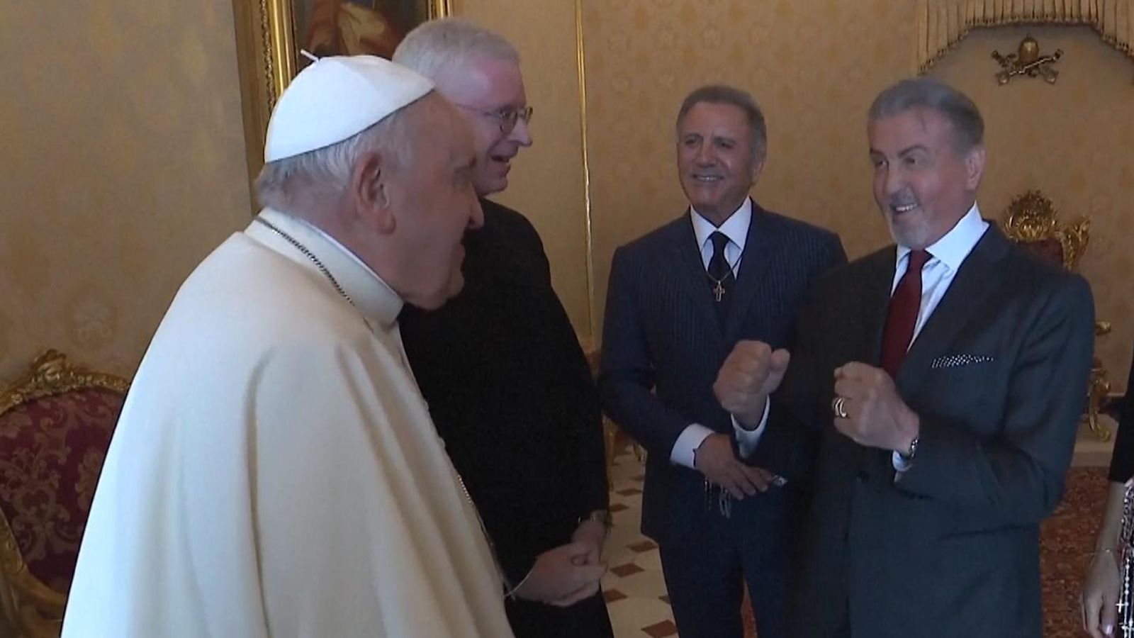 Pope Francis Playfully Spars With Sylvester Stallone World News Sky pope-francis-playfully-spars-with-sylvester-stallone-world-news-sky