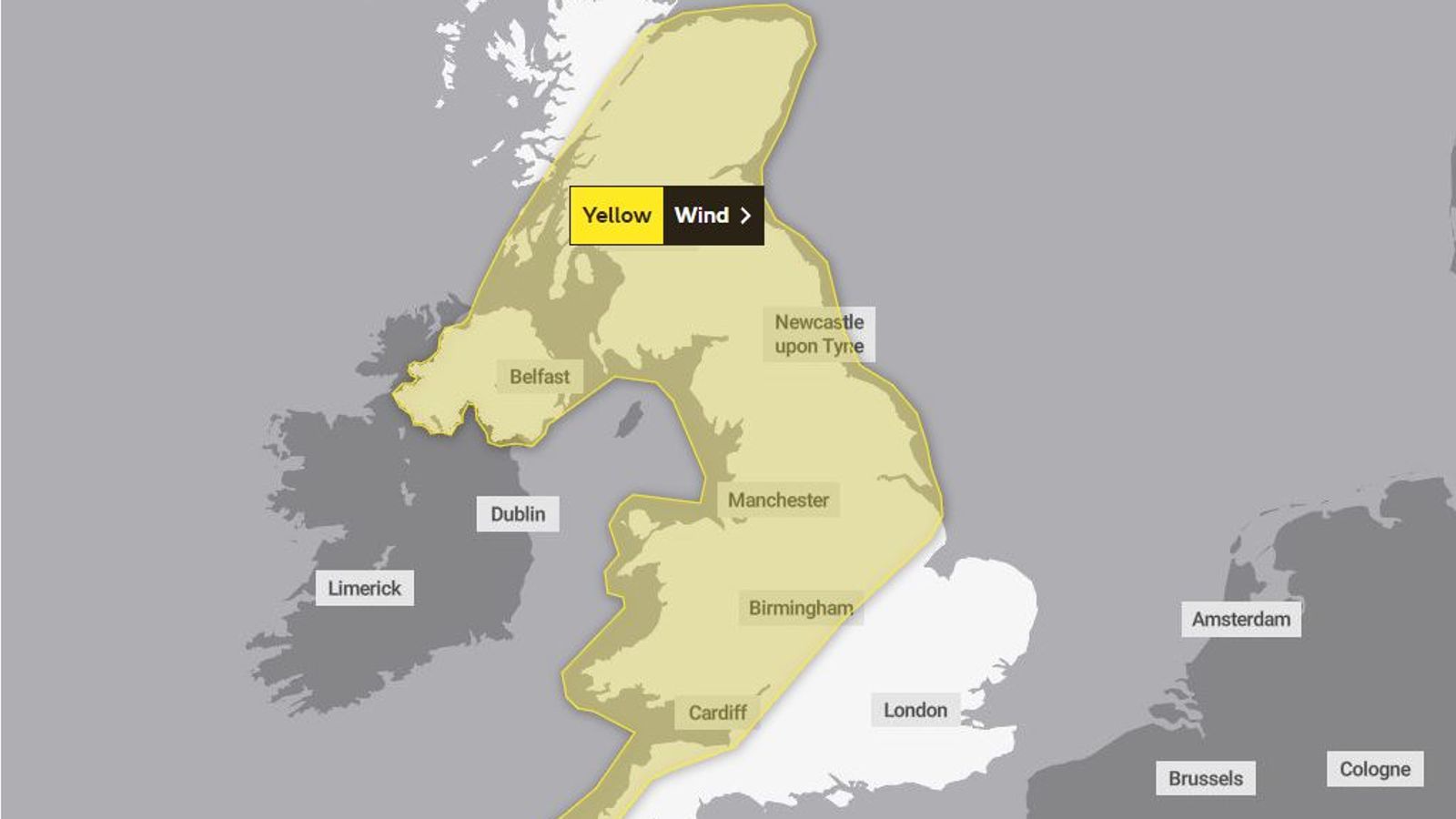 UK weather: Warnings as Storm Agnes set to bring 80mph winds to large ...