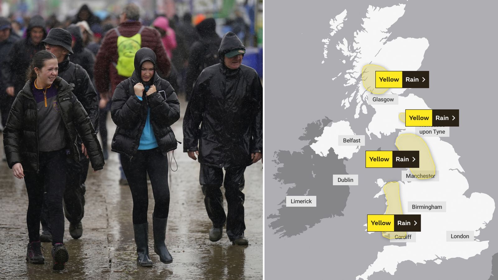 Времето в Обединеното кралство: Прогноза за втори ураган, който ще донесе бури на фона на продължаващите жълти предупреждения за дъжд