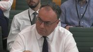 Governor of the Bank of England Andrew Bailey speaks to MPs on the Commons Treasury Committee on Wednesday 6 September 2023 (screengrab)