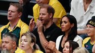 The Duke and Duchess of Sussex watch wheelchair basketball at the Merkur Spiel-Arena during the Invictus Games in Dusseldorf, Germany. Picture date: Wednesday September 13, 2023. PA Photo. See PA story ROYAL Invictus. Photo credit should read: Jordan Pettitt/PA Wire