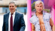 Keir Starmer and Barbie&#39;s played by Ryan Gosling