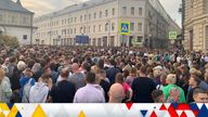 The queues waiting to get into Moscow&#39;s Red Square for the concert dedicated one year annexation of the annexation of Ukrainian regions. Sent by Ekaterina Motyakina (Moscow Producer) 

