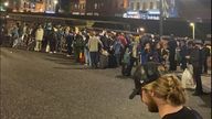 The queue for taxis outside Preston station. Pic: James Nokise/X