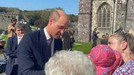 William greeted locals at St Davids Cathedral