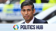 Prime Minister Rishi Sunak gives a pool interview during a visit to Kilburn police station, north west London