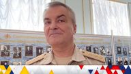 Admiral Viktor Sokolov, the commander of Russia&#39;s Black Sea Fleet, speaks with journalists during an interview at a military sports facility in Sevastopol, Crimea
Pic: Press Service of Russia&#39;s Black Sea Fleet/Reuters