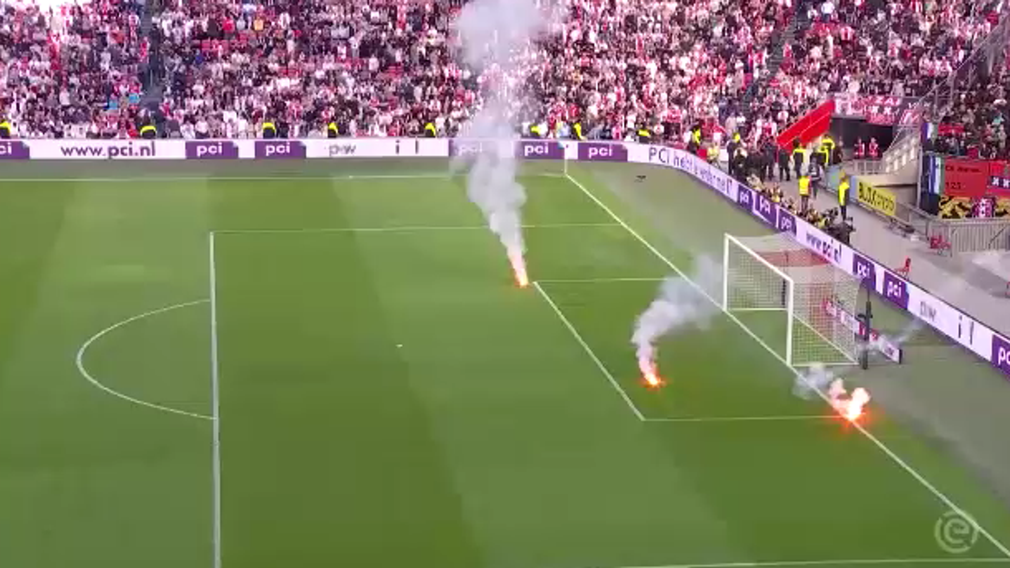 Ajax vs Feyenoord abandoned after flares thrown on to pitch at Johan Cruyff Arena World News Sky News