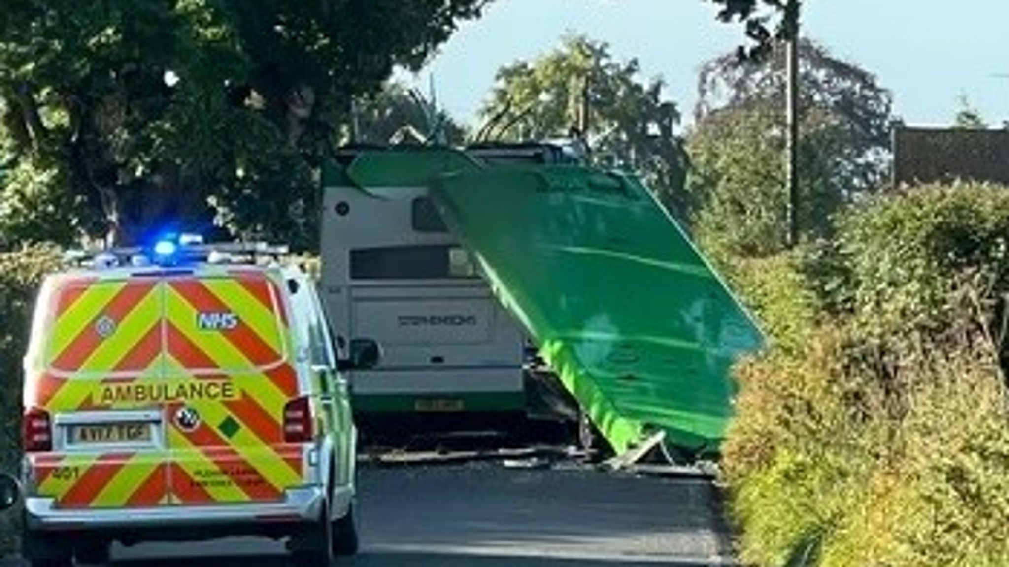 'Miracle' escape after roof sliced off school bus in Essex | UK News ...