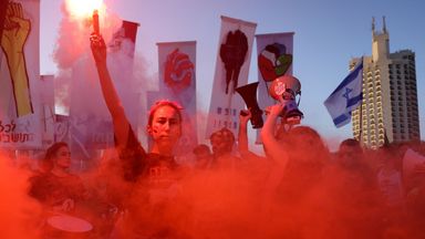 Demonstration against Israeli PM Benjamin Netanyahu and his nationalist coalition government's judicial overhaul, in Jerusalem 