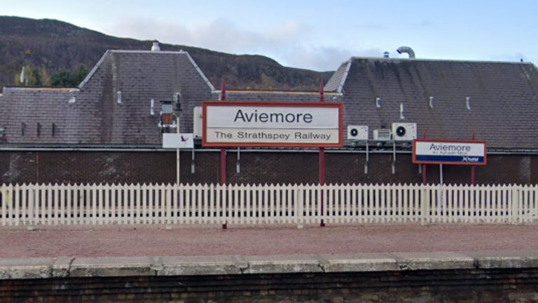 Aviemore Station, Scotland. Google Street View.