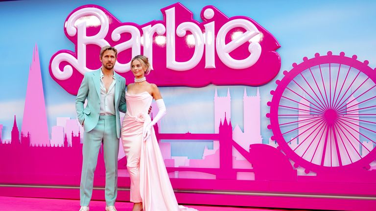 Ryan Gosling and Margot Robbie arrive for the European premiere of Barbie at Cineworld Leicester Square in London. Picture date: Wednesday July 12, 2023. PA Photo. See PA story SHOWBIZ Barbie. Photo credit should read: Ian West/PA Wire