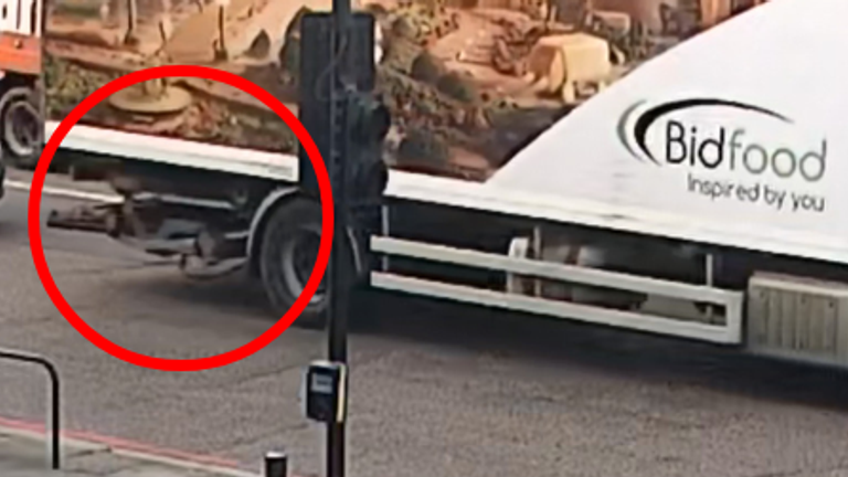 The image of the truck appears to show straps underneath the vehicle. Sky News has located the picture to Wandsworth, just a short distance from the prison.