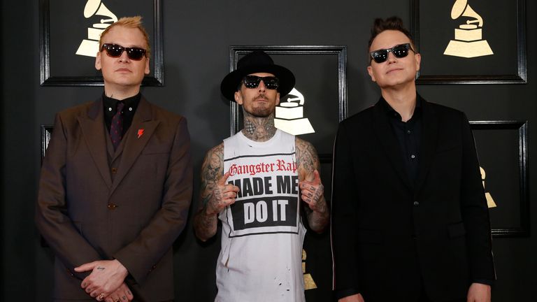 Blink 182 arrives at the 59th Annual Grammy Awards in Los Angeles, California, U.S. , February 12, 2017. REUTERS/Mario Anzuoni