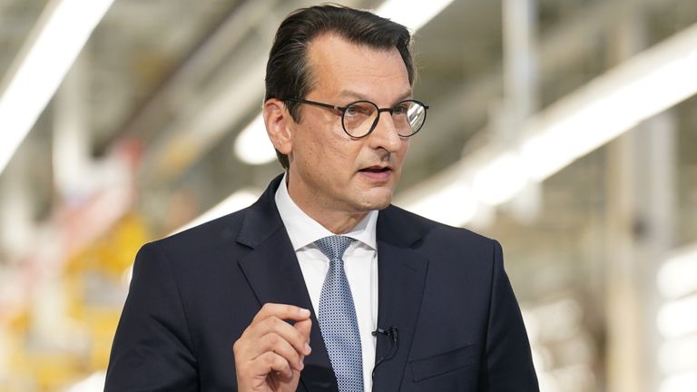 Dr Milan Nedeljkovic, member of the board of management of BMW AG, speaks at the MINI plant at Cowley in Oxford, as the company announce plans to build its next-generation electric Mini in Oxford after securing a Government funding package. Picture date: Monday September 11, 2023.