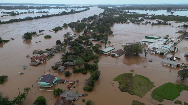 The cyclone hit southern towns in Venancio Aires in Rio Grande do Sul state
