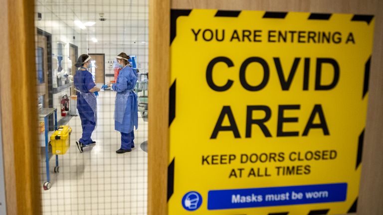 EMBARGOED TO 0001 TUESDAY JULY 4 File photo dated 20/10/20 of the entrance to one of five Covid-19 wards at Whiston Hospital in Merseyside. A "significant" number of doctors are still suffering with the "debilitating effects" of long Covid, according to a new report by the British Medical Association (BMA). Issue date: Tuesday July 4, 2023.