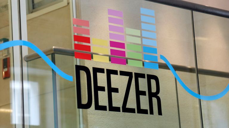 A logo is seen at the music streaming services Deezer&#39;s headquarters in Paris, France, September 5, 2017. Picture taken September 5, 2017. REUTERS/Charles Platiau
