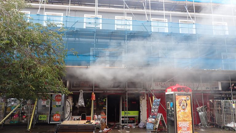 The damage to a shop in Bow, east London after an e-bike fire Pic: London Fire Brigade