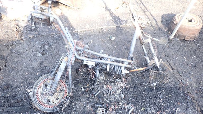 The e-bike involved in the Penge fire Pic: London Fire Brigade