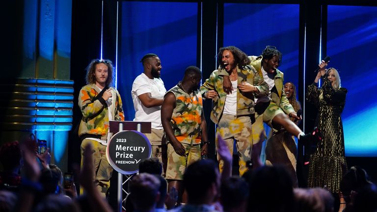 Ezra Collective win the 2023 Mercury Prize with their second studio album Where I&#39;m Meant To at the awards show at the Eventim Apollo in London. Picture date: Thursday September 7, 2023.