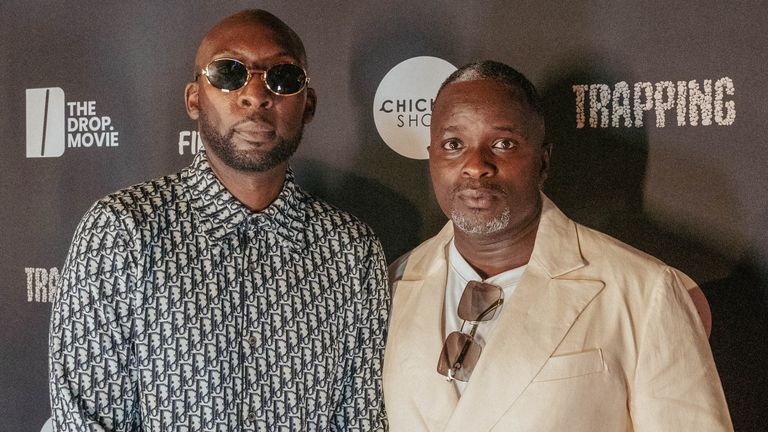 Nicky &#39;Slimting&#39; Walker and Femi Oyeniran at the premiere of Trapping
