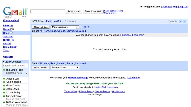 Google Inc. has begun offering a simpler way for Google users to conduct instant message chats from inside a Web browser window, alongside their e-mail, the Mountain View, California-based company said late on February 6, 2006. Gmail Chat, as the new service is known, includes a Quick Contacts list on the left side of Google Gmail e-mail program, which automatically displays the people the user communicates with most frequently, not just via Chat but also via Gmail e-mail or its more advanced G