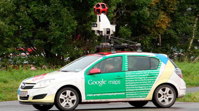 A Google Street View car is driven in Sundsvall, northern Sweden September 13, 2011. Street View, which enables users of Google Maps to view photos of streets as well, has been around since 2007 -- sending its cars out to take photos of city streets -- and covers about 30 countries. REUTERS/Fabrizio Bensch (SWEDEN - Tags: TRANSPORT SCIENCE TECHNOLOGY)