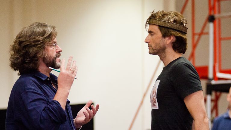 Doran and David Tennant rehearsing Richard II in 2013. Pic: Kwame Lestrade (c) RSC