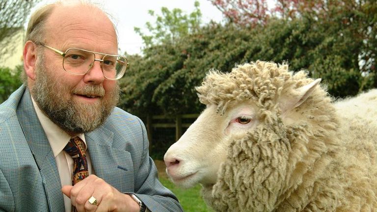 Sir Ian with Dolly the sheep