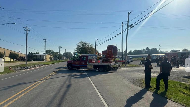 Emergency responders work the scene of semitruck crash in Teutopolis