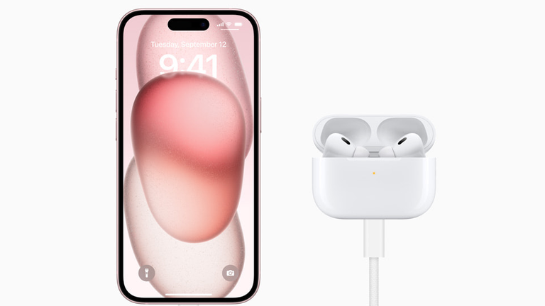 The USB-C port means AirPods can charge straight from the iPhone. Pic: Apple