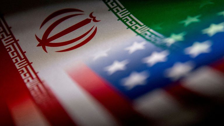 The Iranian and US flags