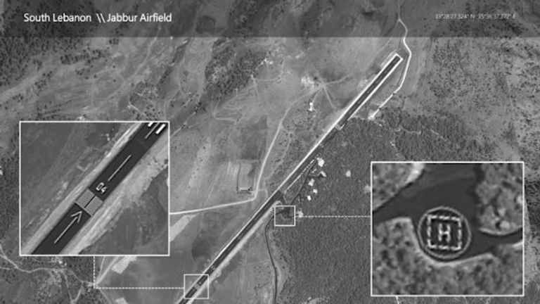 Israel has released satellite images of an airstrip under construction in southern Lebanon