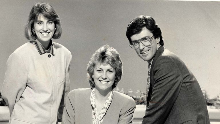 (R-L) Wark, Jill Dando and John Stapleton on BBC Breakfast Time in 1988. Pic: David Crump/Daily Mail/Shutterstock