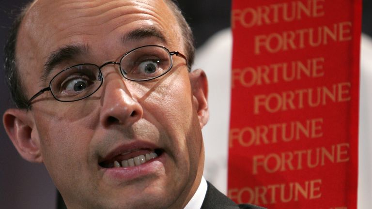 Research in Motion Ltd. Chairman and Co-CEO Balsillie reacts during his speech at Fortune Global Forum in Beijing. Research in Motion Ltd. Chairman and Co-CEO James L.Balsillie reacts during his speech at the last day of Fortune Global Forum in Beijing May 18, 2005. The forum which attracted more than 800 participants, including CEOs, chairpersons and presidents of Global 500 firms and domestic enterprises, top government officials and renowned scholars, to brainstorm in the Chinese capital wil