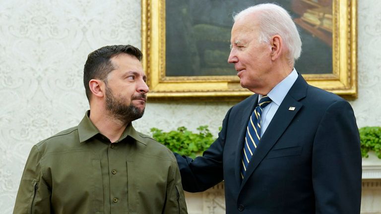 President Joe Biden meets with Ukrainian President Volodymyr Zelenskyy in the Oval Office of the White House, Thursday, Sept. 21, 2023, in Washington. (AP Photo/Evan Vucci)