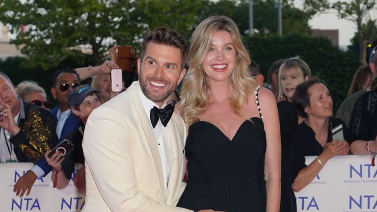 Joel Dommett and Hannah Cooper arrive for the National Television Awards at the O2 Arena, London. Picture date: Tuesday September 5, 2023.