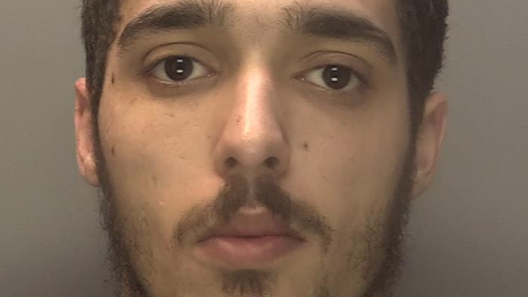 Jordan Geoghegan, 23, was jailed for possession of a firearm, possession of ammunition and being involved in the sale or transfer of ammunition.