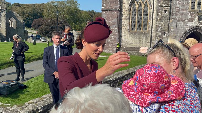 Kate stopped for a chat at St Davids Cathedral