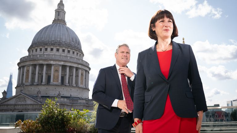 Labour leader Sir Keir Starmer and shadow chancellor Rachel Reeves during a visit to the London Stock Exchange Group, to outline Labour's plans to bring growth and stability back to Britain's economy. Picture date: Friday September 22, 2023.