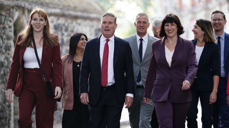 Labour leader Sir Keir Starmer arriving with his shadow cabinet in central London for their first meeting. Picture date: Tuesday September 5, 2023.