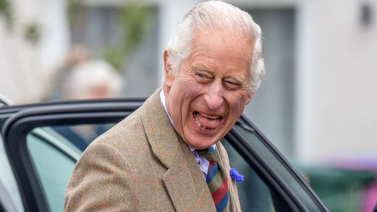 Britain&#39;s King Charles visits the Discovery Centre and Auld School Close in Tomintoul, Britain September 13, 2023. Jane Barlow/Pool via REUTERS