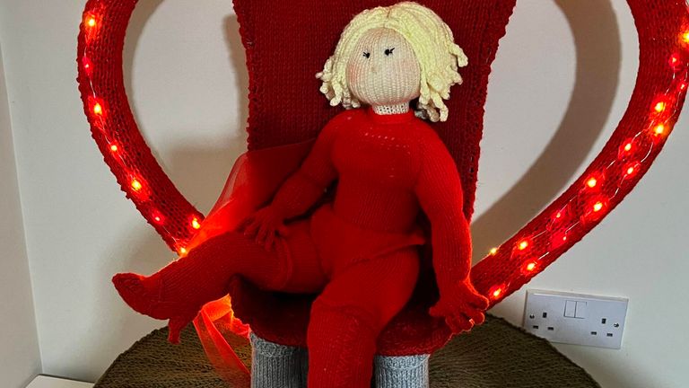 The anonymous Syston Knitting Banxy created this Kylie Minogue piece ahead of the star&#39;s gig in Leicester. Pic: Syston Knitting Banxy